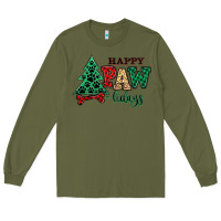 Army Green happy pawlidays christmas pets Long Sleeve Tee - MaliasSmallBusiness