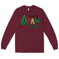 Burgundy happy pawlidays christmas pets Long Sleeve Tee - MaliasSmallBusiness