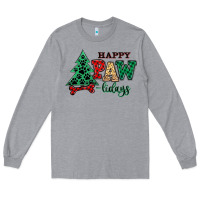 Heather Grey happy pawlidays christmas pets Long Sleeve Tee - MaliasSmallBusiness