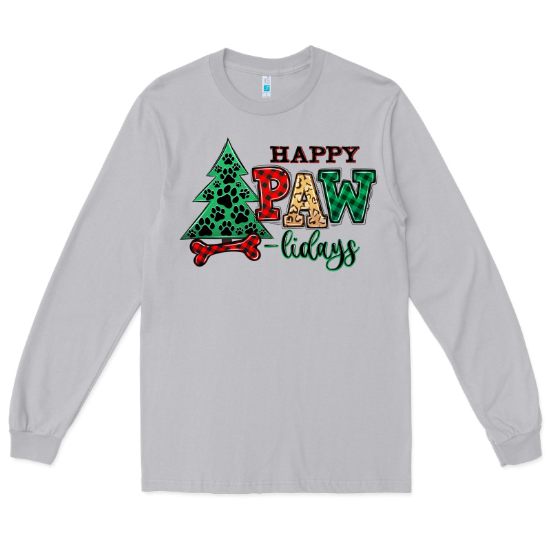 Happy Pawlidays Christmas Pets Long Sleeve Tee by MaliasSmallBusiness | Teevron