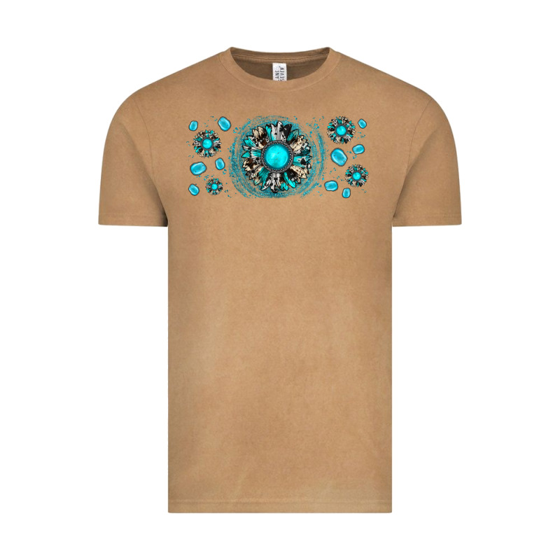 Turquoise Gemstone Sunflower Vintage Tee by JahusDesignShop | Teevron