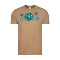 Vintage Coffee turquoise gemstone sunflower Vintage Tee - JahusDesignShop