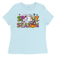 Baby Blue spooky season Ladies Tee - AdoDesignShop