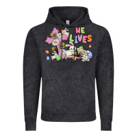 Vintage Black he lives with bunnys and eggs Vintage Hoodie - MaliasSmallBusiness