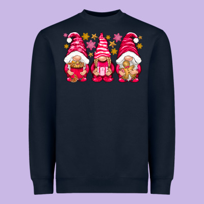 Pink Christmas Gnomes Heavyweight Sweatshirt Designed By Nancycooperartshop