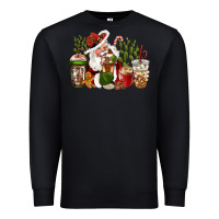 Black western santa cowboy coffe cups christmas Premium Sweatshirt - CowGirlArtShop