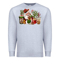 Heather Grey western santa cowboy coffe cups christmas Premium Sweatshirt - CowGirlArtShop