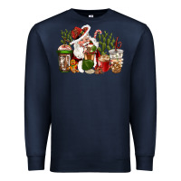 Navy western santa cowboy coffe cups christmas Premium Sweatshirt - CowGirlArtShop