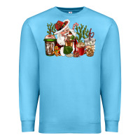 Ocean Blue western santa cowboy coffe cups christmas Premium Sweatshirt - CowGirlArtShop
