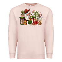 Pale Pink western santa cowboy coffe cups christmas Premium Sweatshirt - CowGirlArtShop