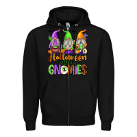 Black halloween with my gnomies Zipper Hoodie - texasbilliewilder
