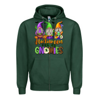 Sports Green halloween with my gnomies Zipper Hoodie - texasbilliewilder