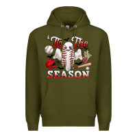 Army Green tis the season baseball halloween Premium Hoodie - CowGirlArtShop