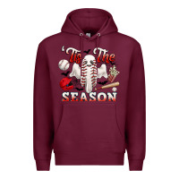 Burgundy tis the season baseball halloween Premium Hoodie - CowGirlArtShop