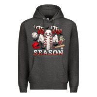 Charcoal Heather tis the season baseball halloween Premium Hoodie - CowGirlArtShop