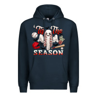 Navy tis the season baseball halloween Premium Hoodie - CowGirlArtShop