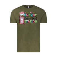 Vintage Olive energy coffee fuel station Vintage Tee - MaliasSmallBusiness