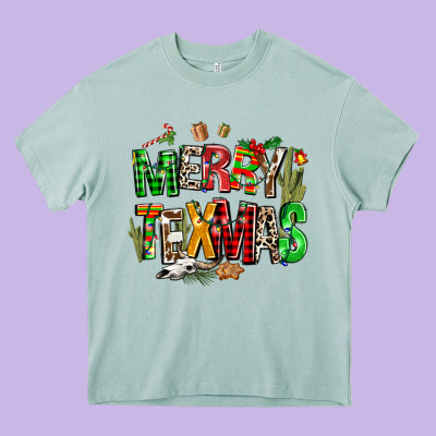 Christmas Texas Western Heavy Core Tee Designed By Adodesignshop