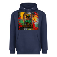 Navy juneteenth black woman fashion girl Heavyweight Hoodie - CowGirlArtShop
