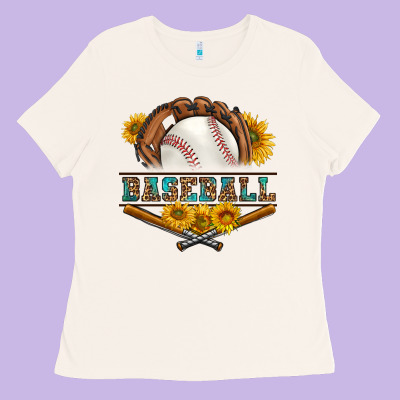 Western Baseball With Sunflower Ladies Tee Designed By Bundleandbundleshop