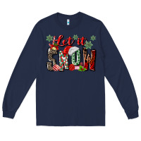 Navy let it snow Long Sleeve Tee - MaliasSmallBusiness
