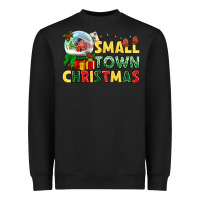 Black Small town Christmas Heavyweight Sweatshirt - NancyCooperArtShop
