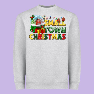 Small Town Christmas Heavyweight Sweatshirt Designed By Nancycooperartshop