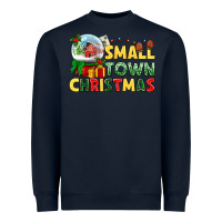 Navy Small town Christmas Heavyweight Sweatshirt - NancyCooperArtShop