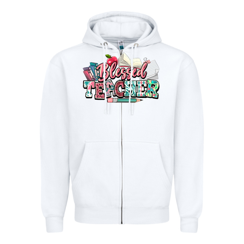 Blessed Teacher School Zipper Hoodie by NancyCooperArtShop | Teevron
