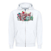 White blessed teacher school Zipper Hoodie - NancyCooperArtShop