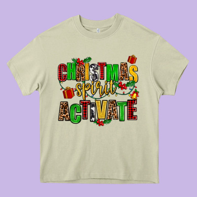 Christmas Spirit Activate Heavy Core Tee Designed By Adodesignshop