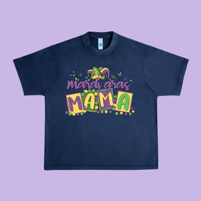 Mardi Gras Mama Urban Heavy Tee Designed By Maliassmallbusiness