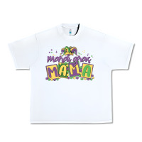 White mardi gras mama Urban Heavy Tee - MaliasSmallBusiness