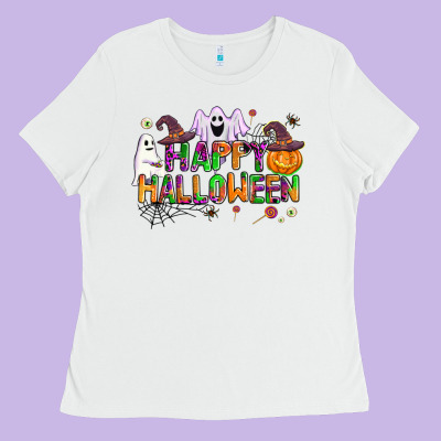 Happy Halloween Ladies Tee Designed By Adodesignshop