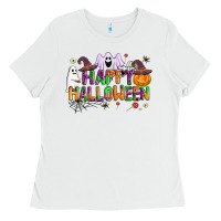 White happy halloween Ladies Tee - AdoDesignShop