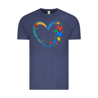 Vintage Denim autism heart Vintage Tee - MaliasSmallBusiness