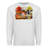 Oatmeal Heather fall farm animals Premium Sweatshirt - CowGirlArtShop