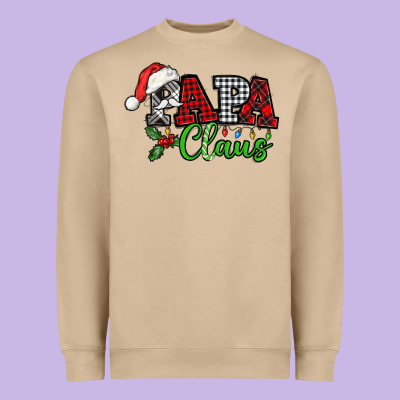 Papa Claus With Christmas Lights And Mistletoe Heavyweight Sweatshirt Designed By Nancycooperartshop