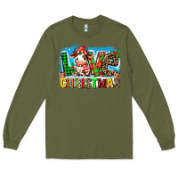 Army Green love christmas cow Long Sleeve Tee - MaliasSmallBusiness
