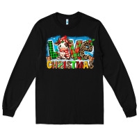 Black love christmas cow Long Sleeve Tee - MaliasSmallBusiness