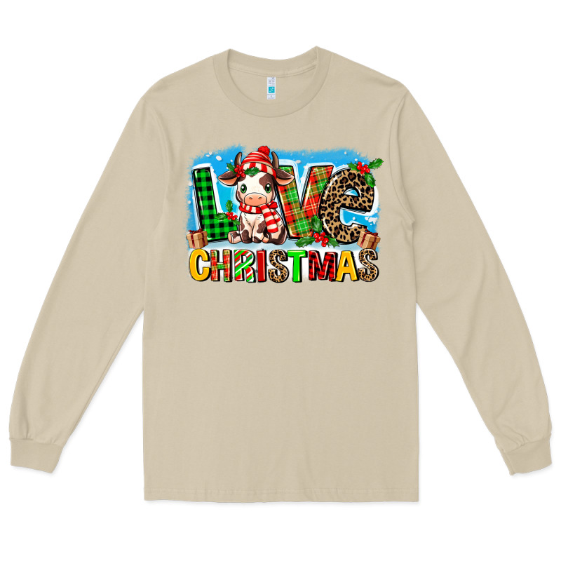 Love Christmas Cow Long Sleeve Tee by MaliasSmallBusiness | Teevron