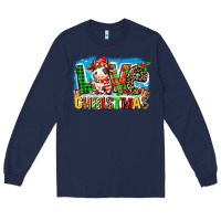 Navy love christmas cow Long Sleeve Tee - MaliasSmallBusiness