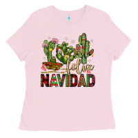 Bubblegum Pink cactus feliz navidad Ladies Tee - JahusDesignShop
