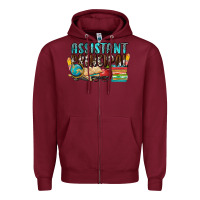 Burgundy assistant principal Zipper Hoodie - NancyCooperArtShop