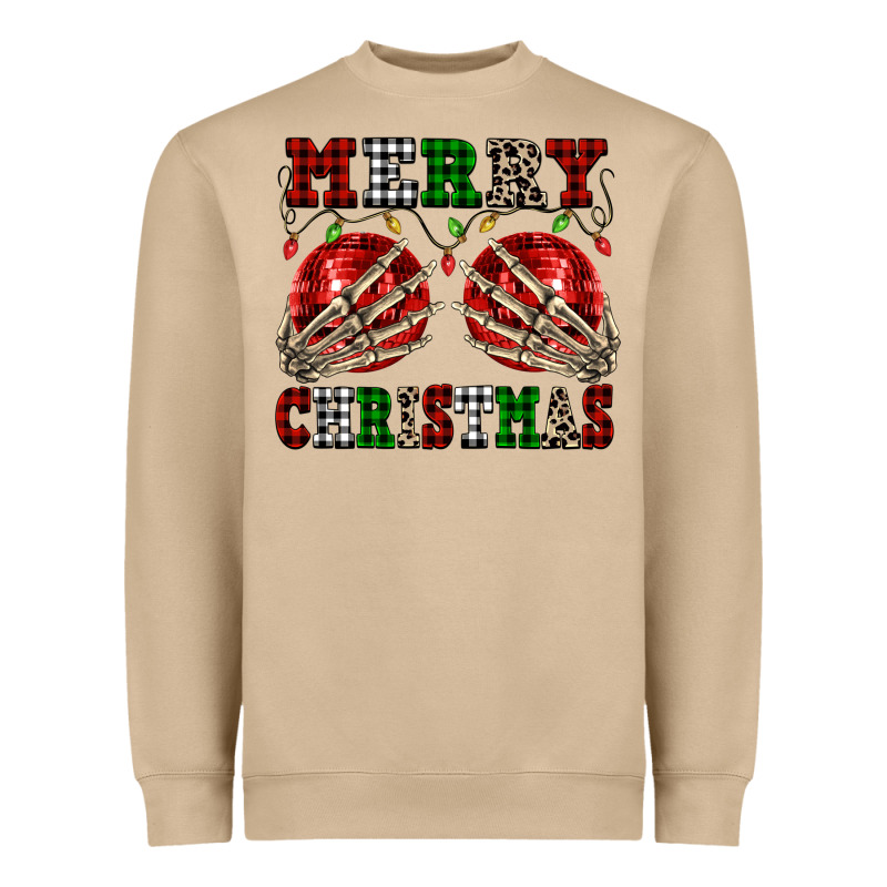 Merry Christmas Skeleton Hands Boobs Heavyweight Sweatshirt by NancyCooperArtShop | Teevron