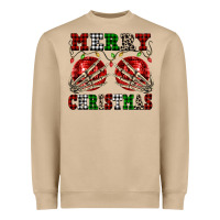 Mushroom Merry Christmas skeleton hands boobs Heavyweight Sweatshirt - NancyCooperArtShop