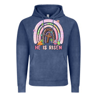Vintage Denim he is risen easter rainbow Vintage Hoodie - MaliasSmallBusiness