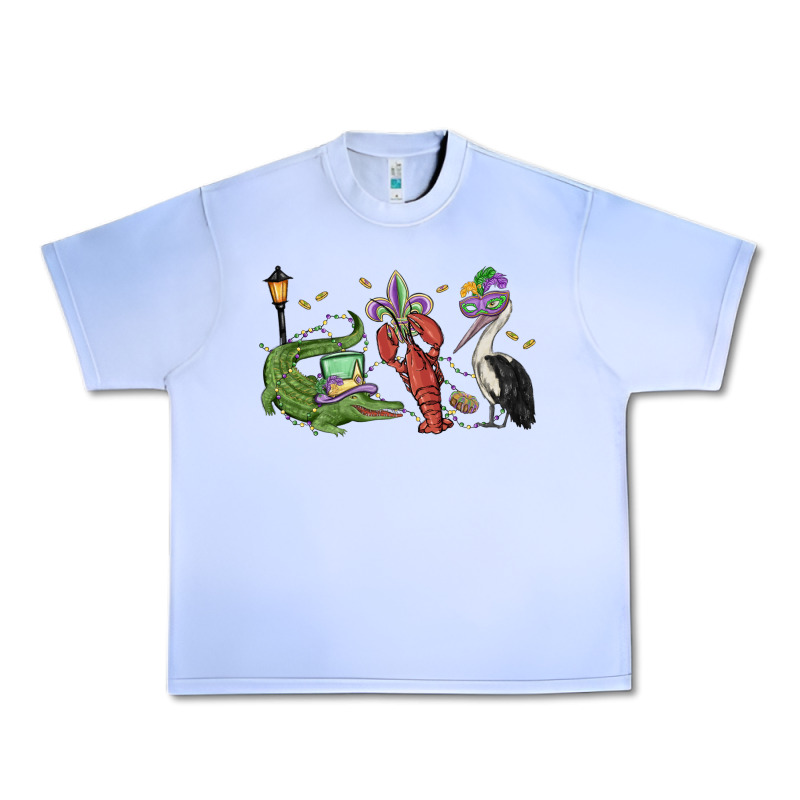 Mardi Gras Alligator Crawfish Pelican Urban Heavy Tee by MaliasSmallBusiness | Teevron