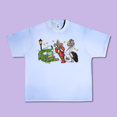 Mardi Gras Alligator Crawfish Pelican Urban Heavy Tee Designed By Maliassmallbusiness