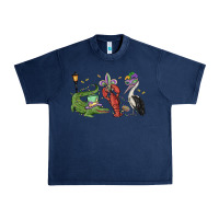 Navy mardi gras alligator crawfish pelican Urban Heavy Tee - MaliasSmallBusiness